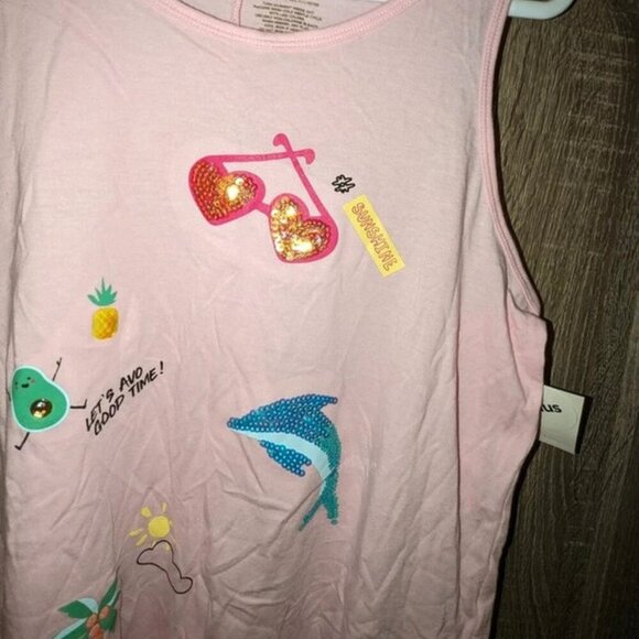 *3 FOR $9* NEW Arizona Jean Co Plus Dolphin Sunglasses Sequin Palm Tank Top Tee - Picture 2 of 4